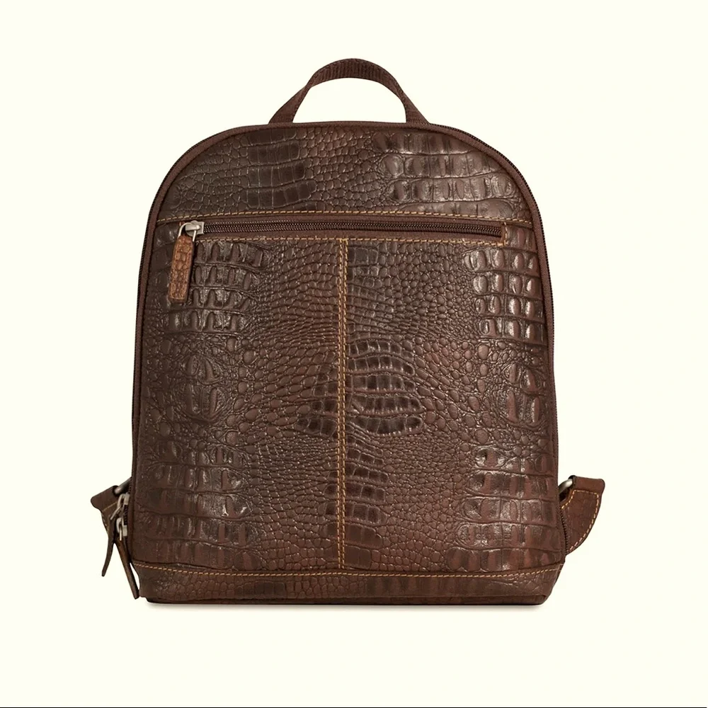 Jack Rogers Hornback Croco Convertible Backpack/Crossbody NWOT - Picture 1 of 15